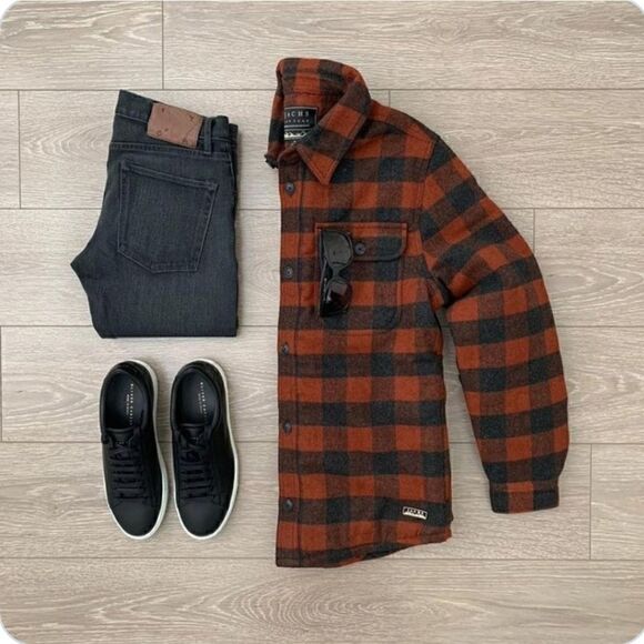 Jachs Men’s Wool Blend Shirt Jacket Wool Blend Size Medium - Picture 5 of 16